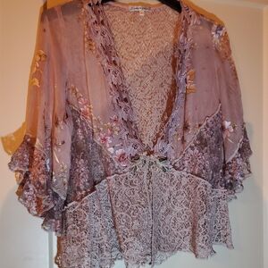 Floral Lace Women Tunic Top
